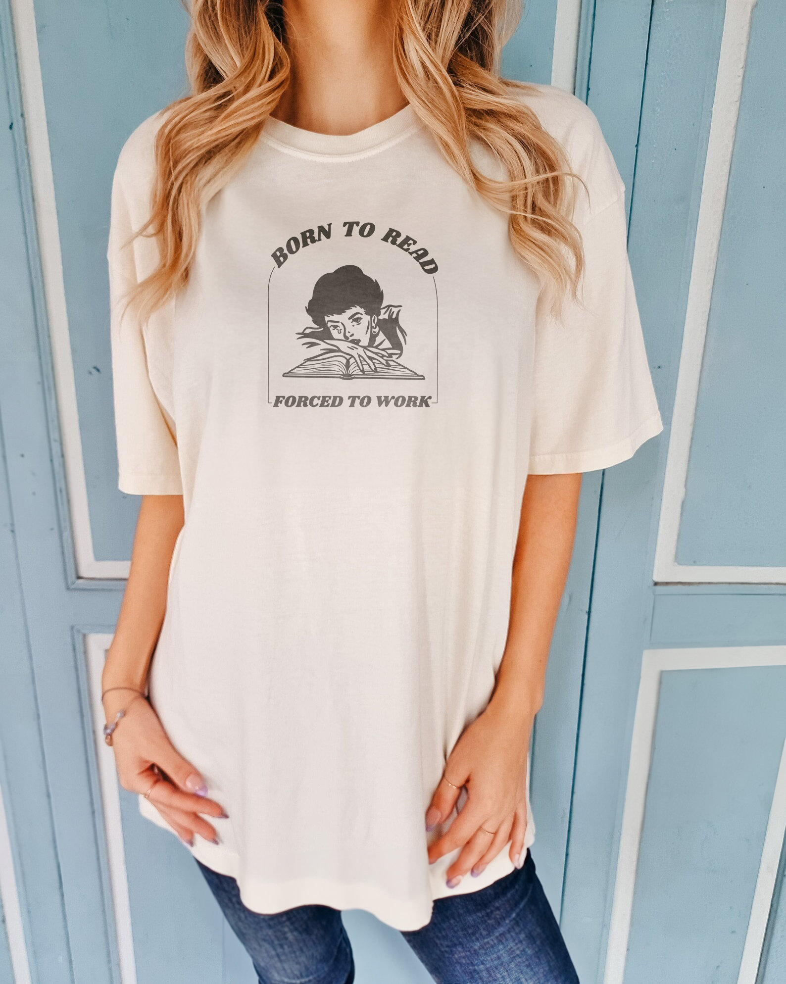 Vintage Born To Read Bookish Romantasy Addict Shirt image 1