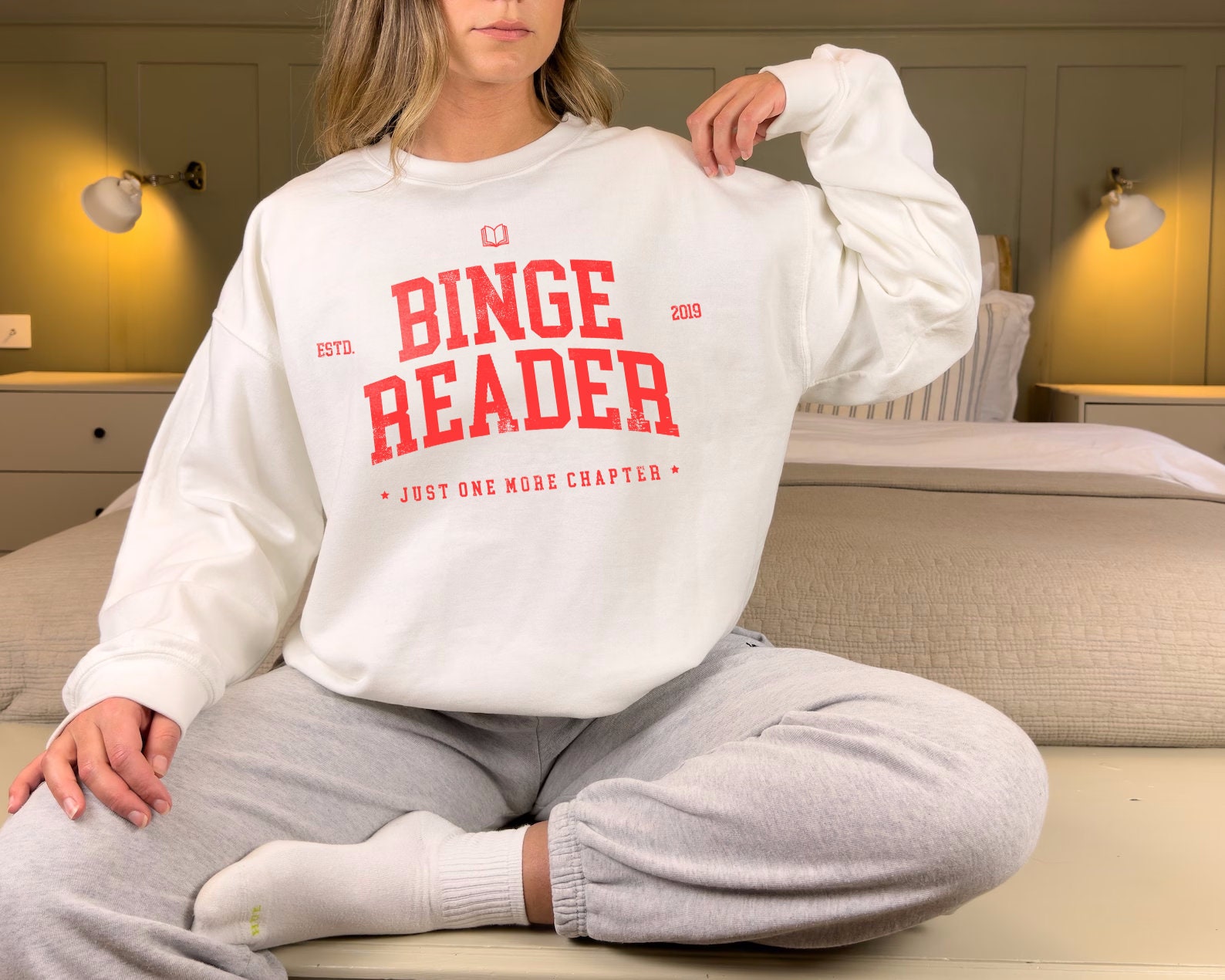 Binge Reader Bookish One More Chapter Lover Addict Sweatshirt image 6