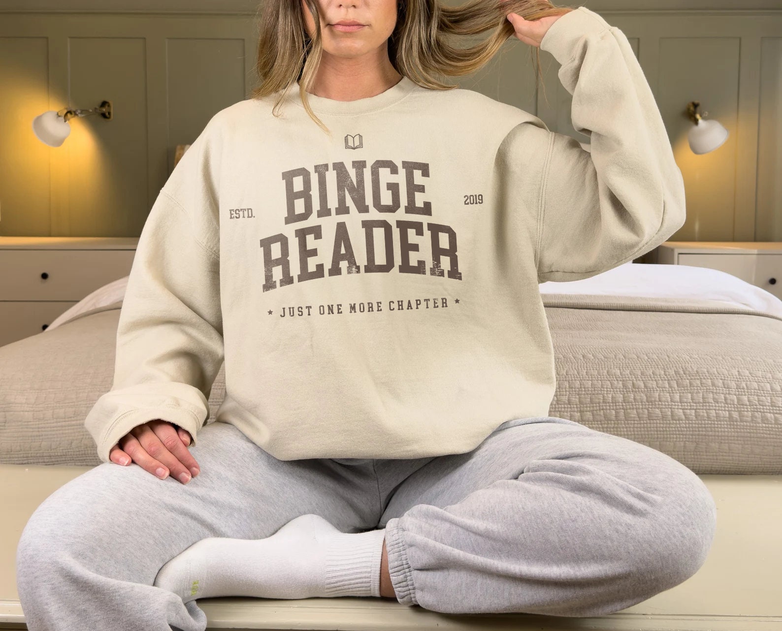 Binge Reader Bookish One More Chapter Lover Addict Sweatshirt image 3