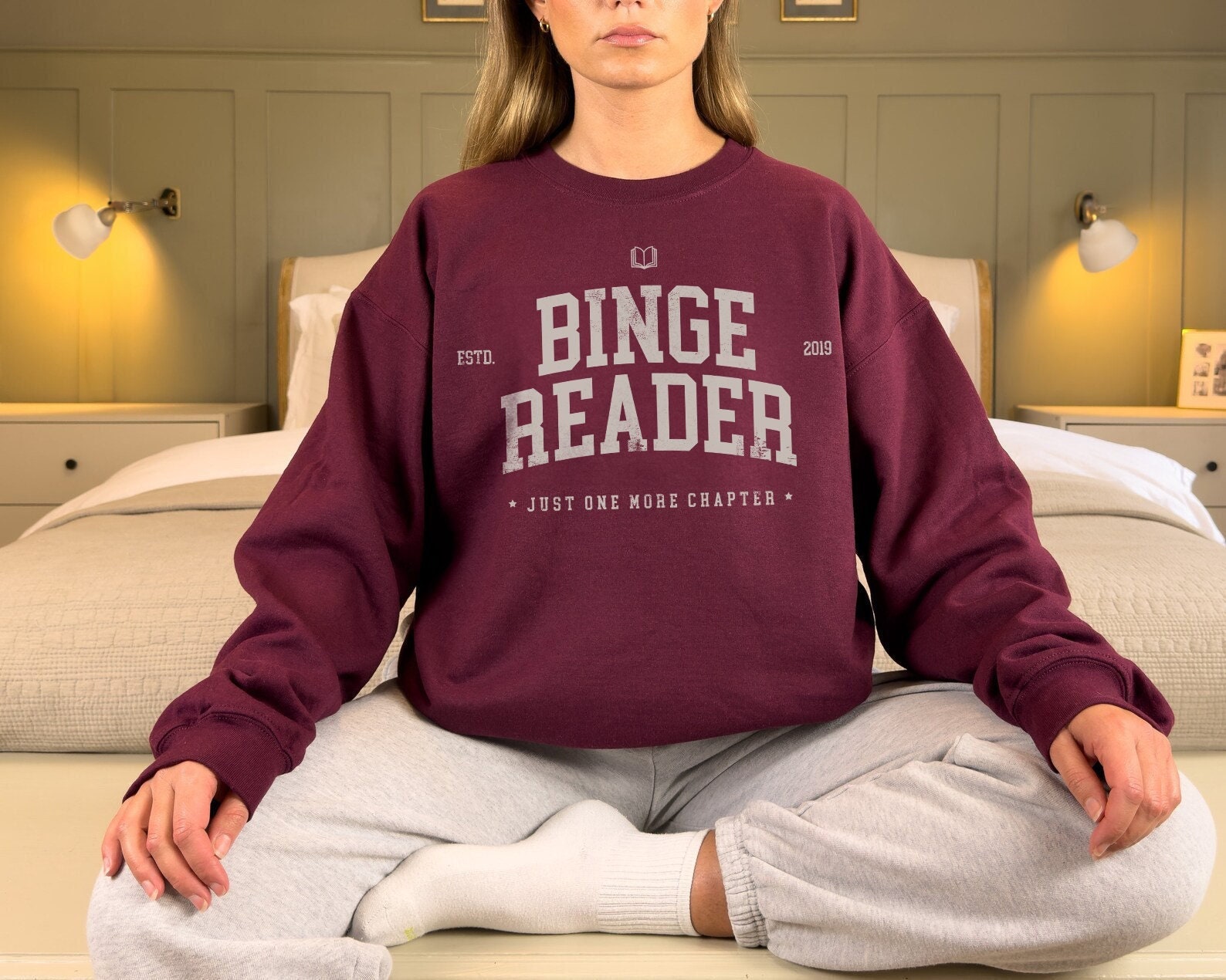 Binge Reader Bookish One More Chapter Lover Addict Sweatshirt image 1