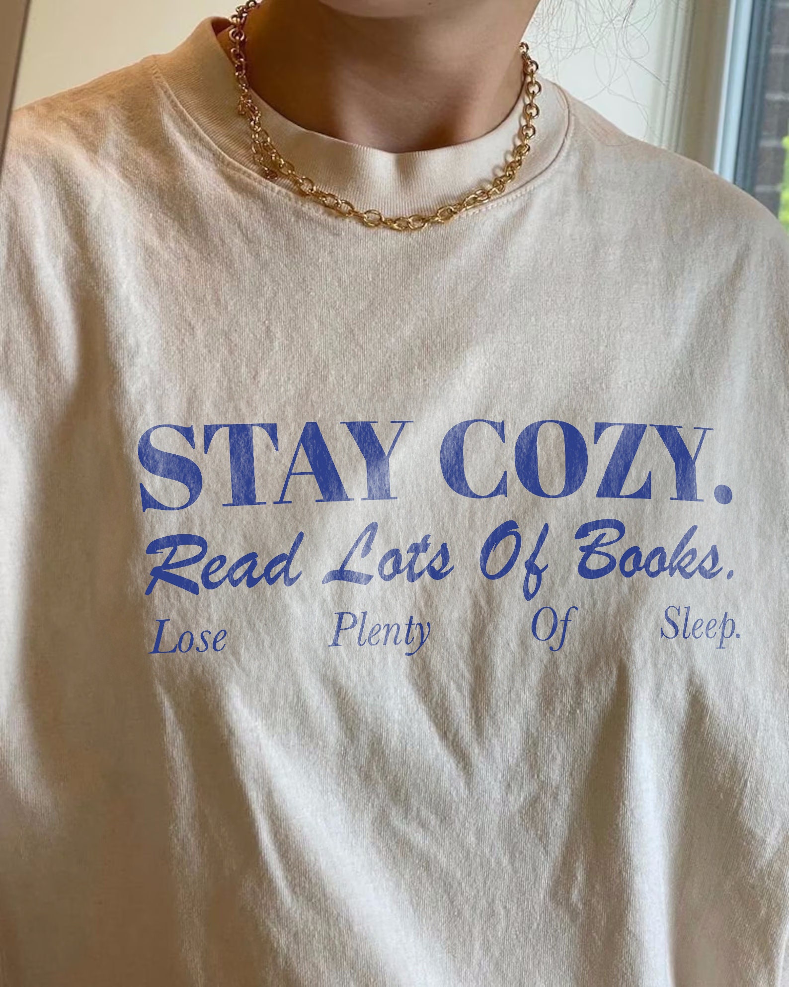 Stay Cozy Read Books Funny Lover Addict Romance Light Academia Simple Shirt image 2