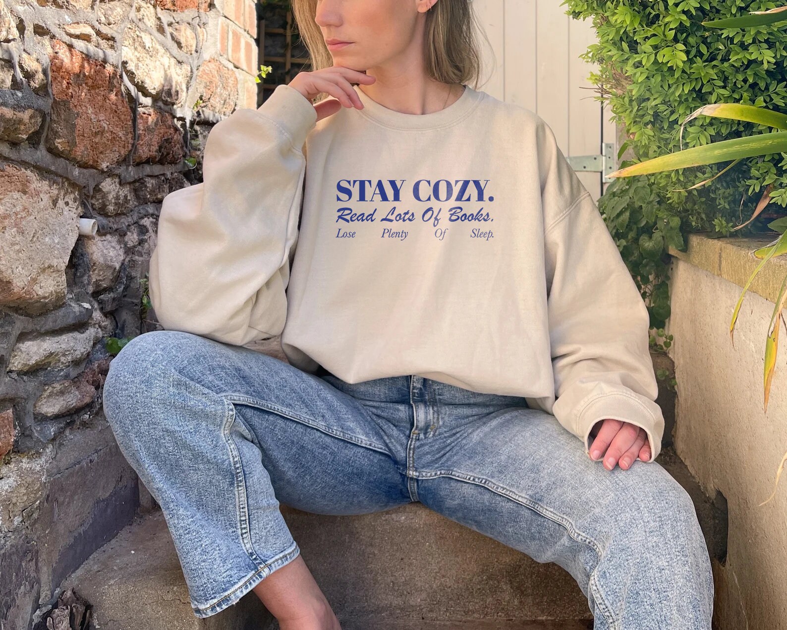 Stay Cozy Read Books Funny Lover Addict Romance Simple Sweatshirt image 4