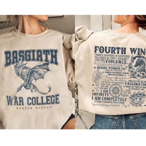 Fourth Wing Basgiath War College Dragon Rider Book Lover Sweatshirt image 0