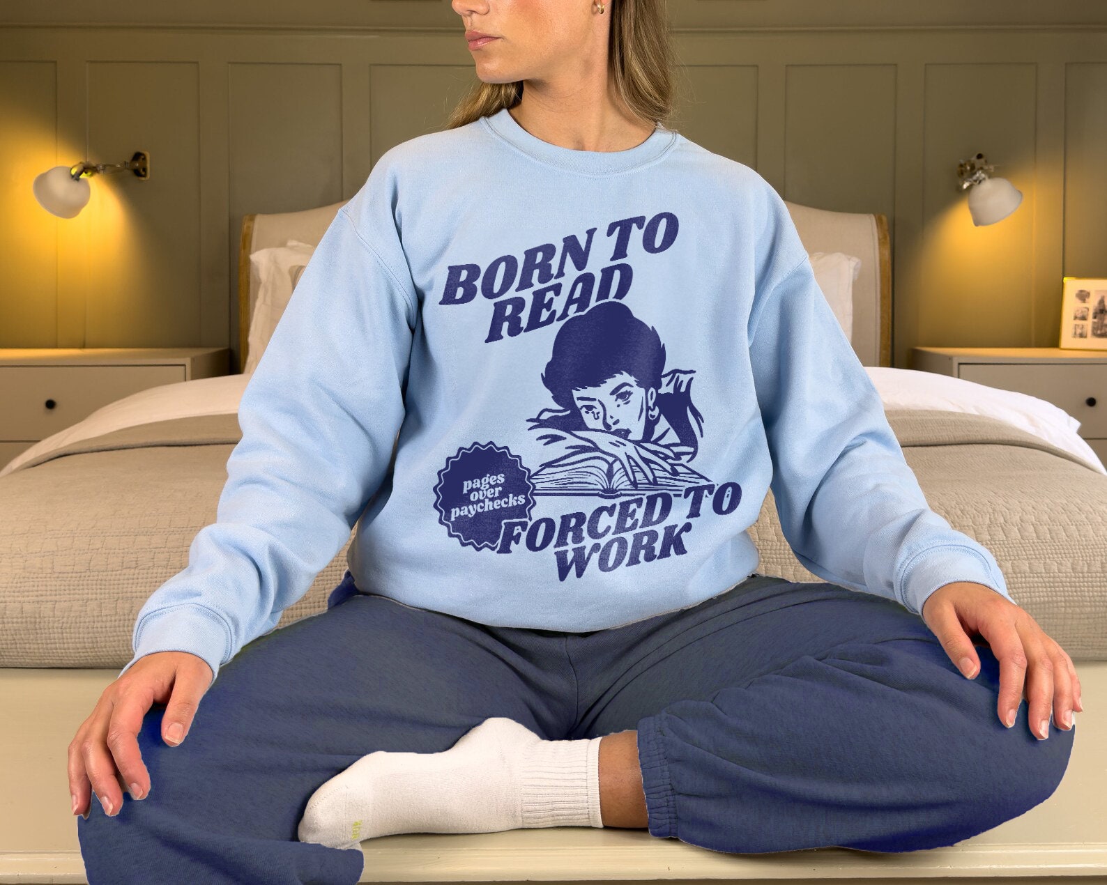 Born To Read Bookish Funny Reader Addict Lover Her Spicy Dark Romance Smut Sweatshirt image 3