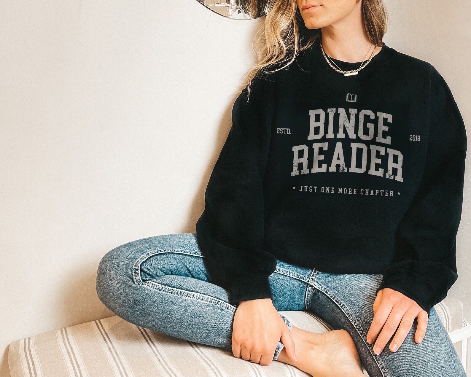 Binge Reader Bookish One More Chapter Lover Addict Sweatshirt image 5