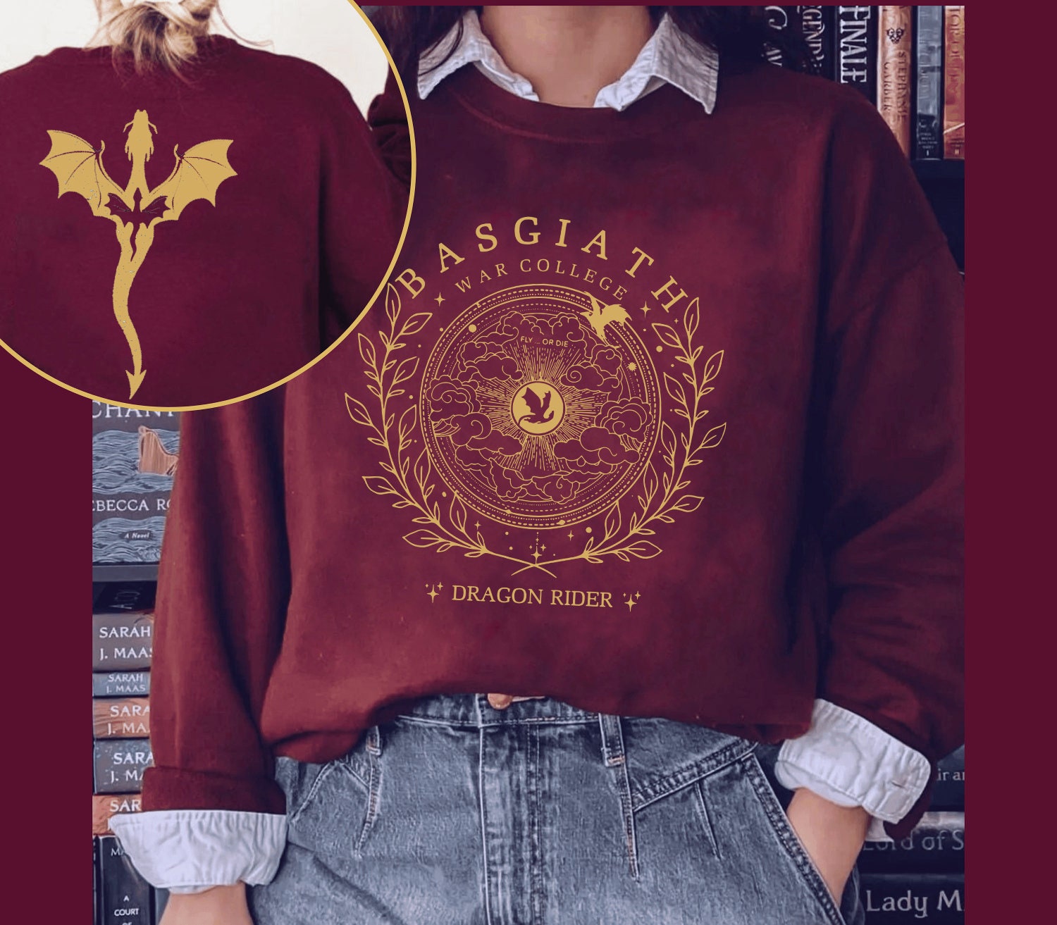 Fourth Wing Basgiath War College Dragon Rider Bookish Sweatshirt image 2