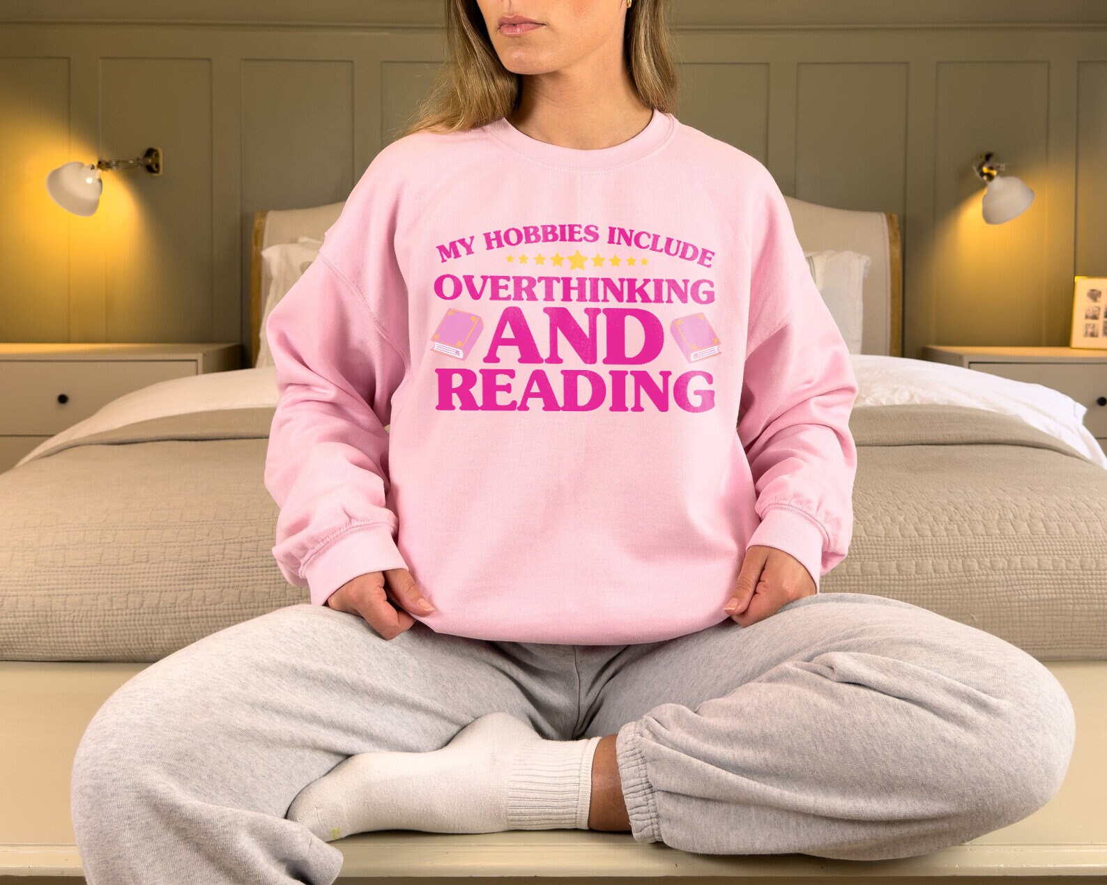 Overthinking Reader Anxiety Bookish Mental Health Book Club Anxious Lover Sweatshirt image 4