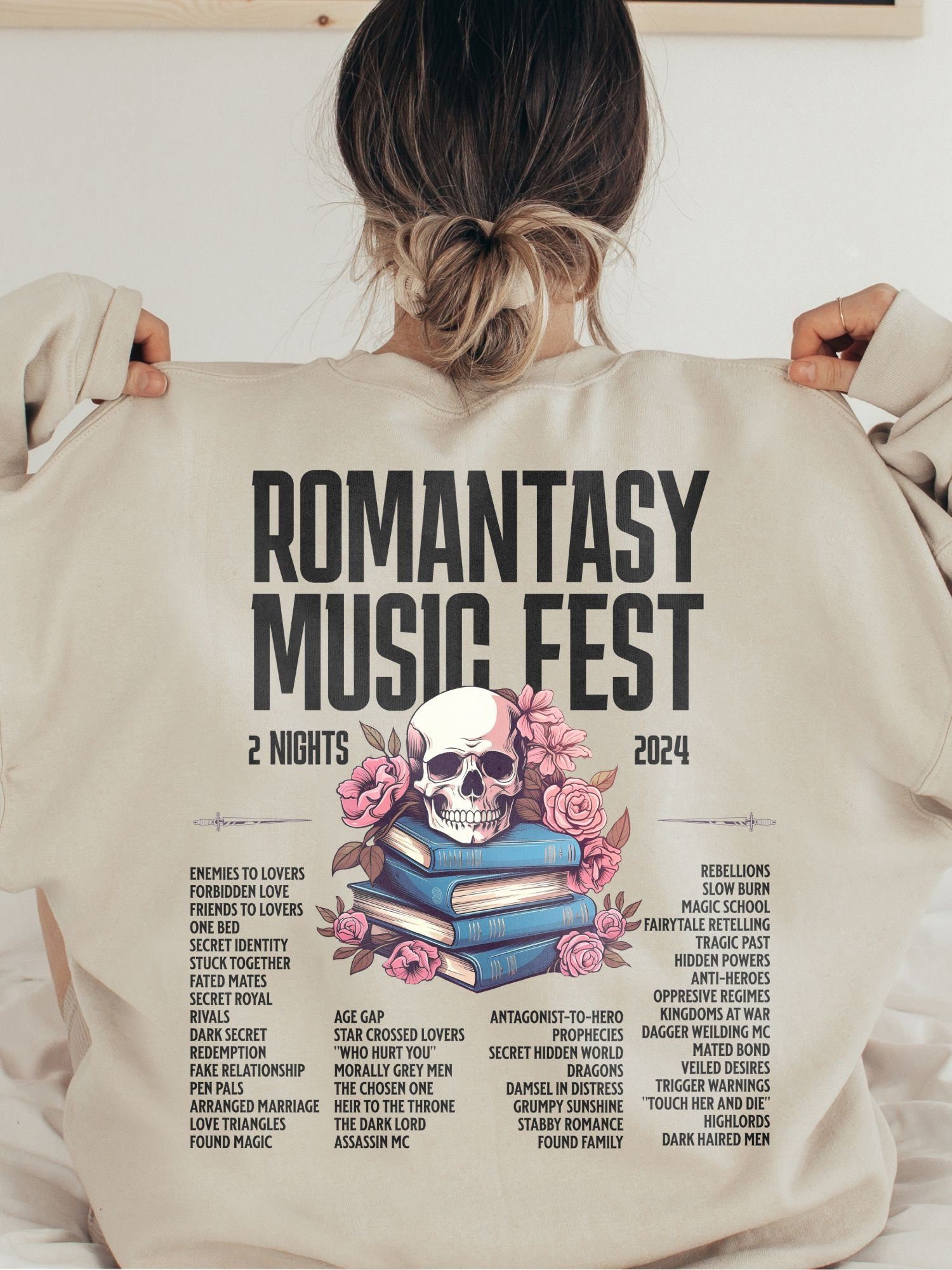 Romantasy Music Fest Book Tropes Smut Dark Romance Reader Lover Sweatshirt image 3