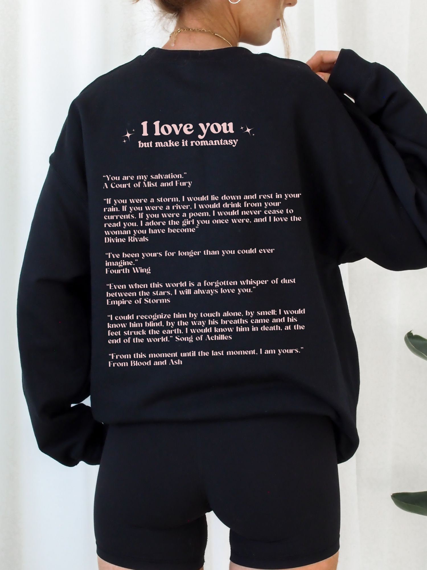 I Love You But Make It Romantasy Reading Dark Bookish Smut Quote Sweatshirt image 4