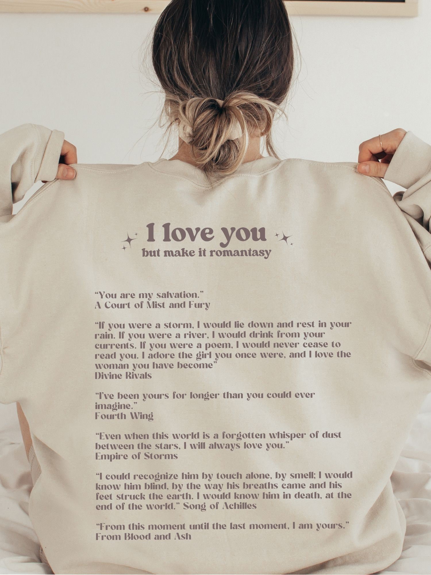 I Love You But Make It Romantasy Reading Dark Bookish Smut Quote Sweatshirt image 3