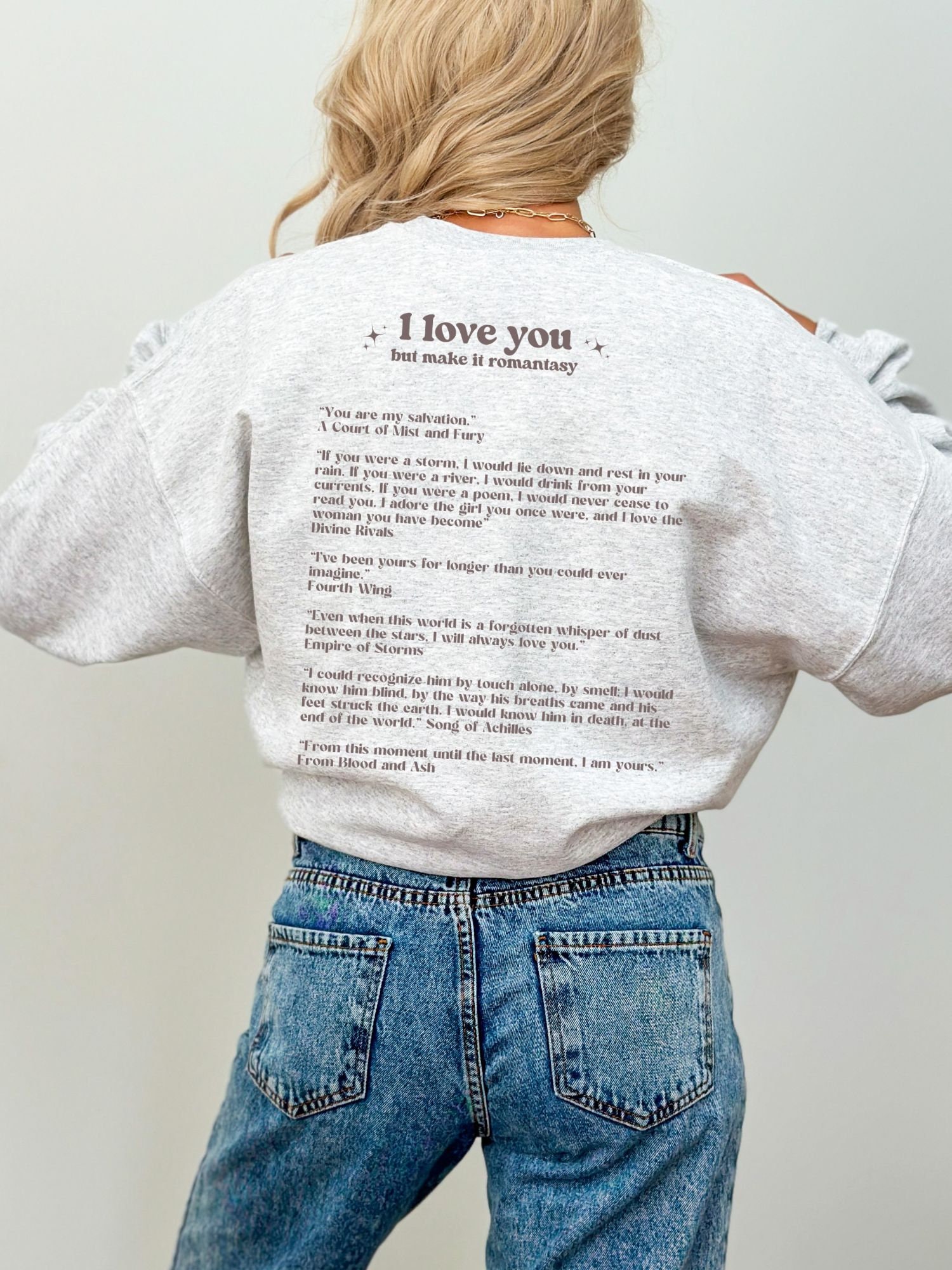 I Love You But Make It Romantasy Reading Dark Bookish Smut Quote Sweatshirt image 5