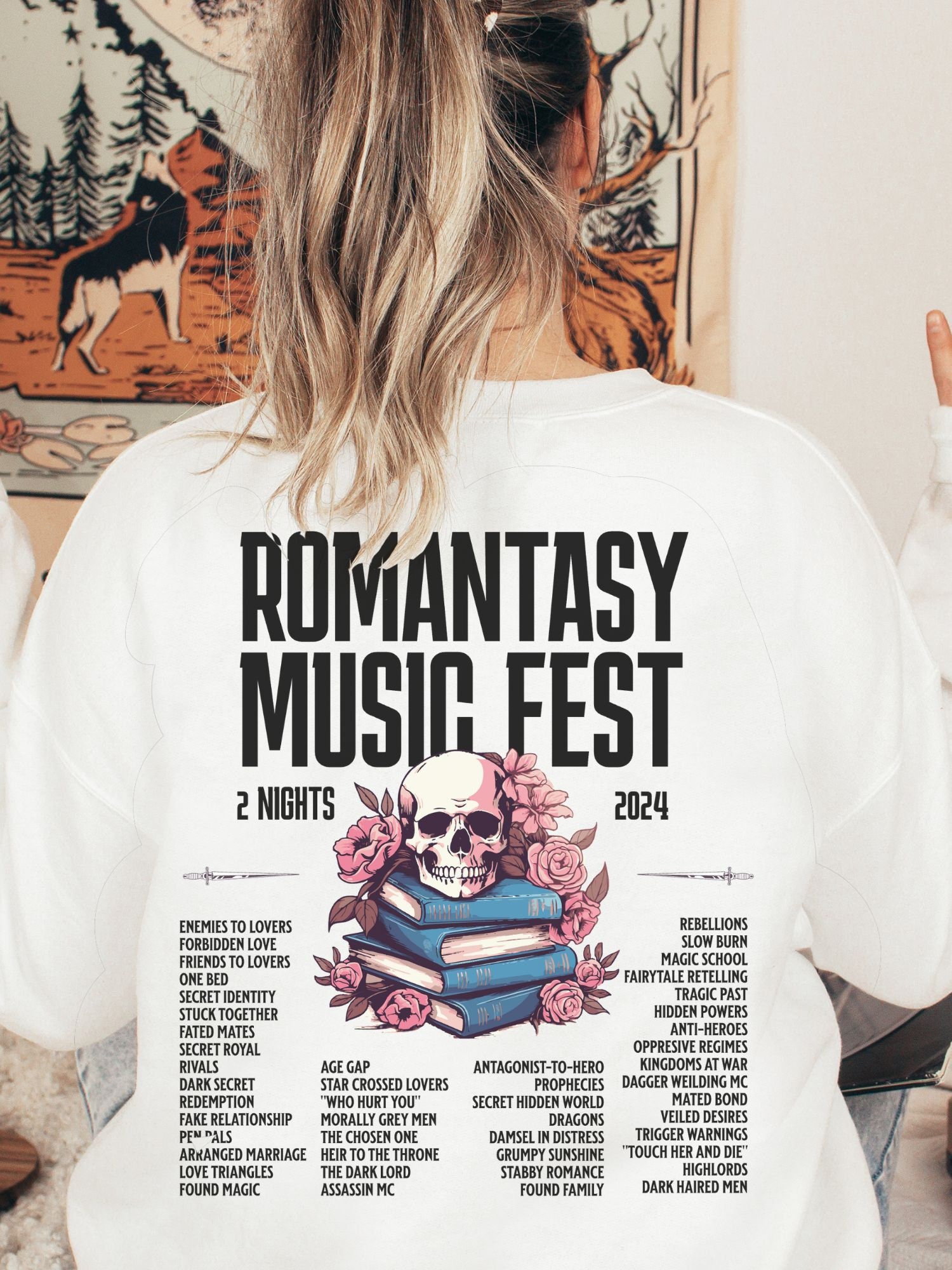 Romantasy Music Fest Romantasy Tropes Smut Dark Reader Lover Bookish Sweatshirt image 3