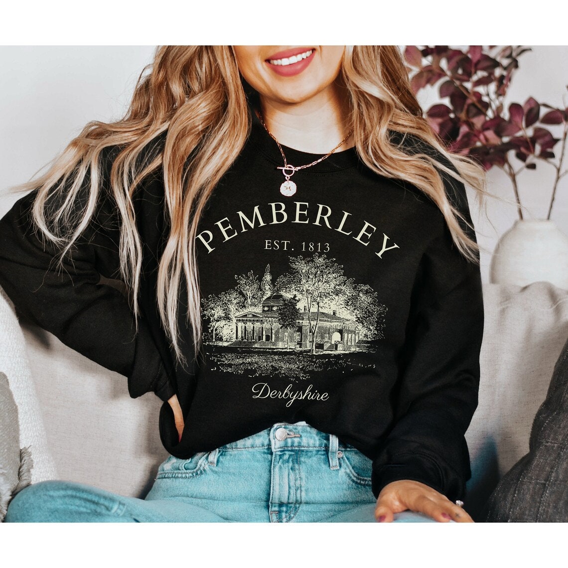 Pride And Prejudice Jane Austen Pemberley Literature Book Bibliophile Sweatshirt image 6