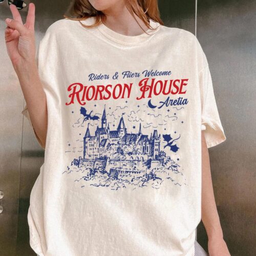 Riorson House Iron Flame Fourth Wing Basgiath War College Dragon Rider Bookish Shirt image 0