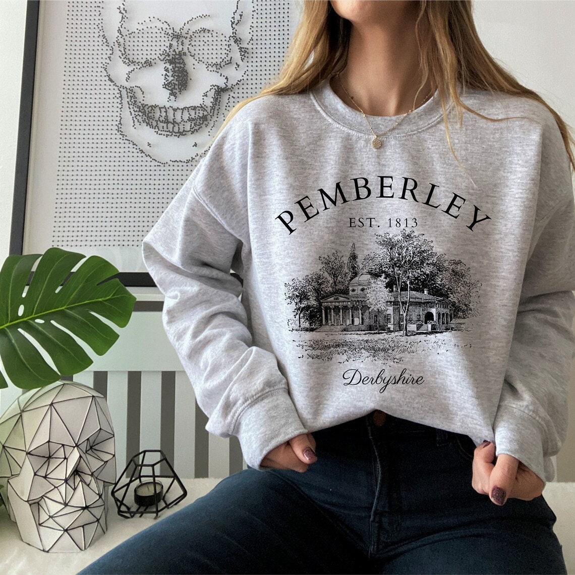 Pride And Prejudice Jane Austen Pemberley Literature Book Bibliophile Sweatshirt image 7