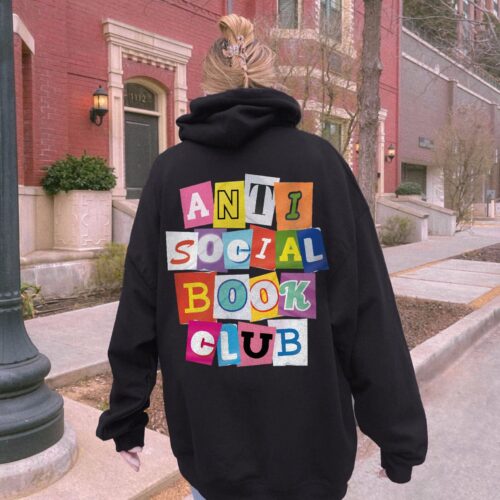 Antisocial Book Club Lover Romance Dark Funny Readers Hoodie image 0