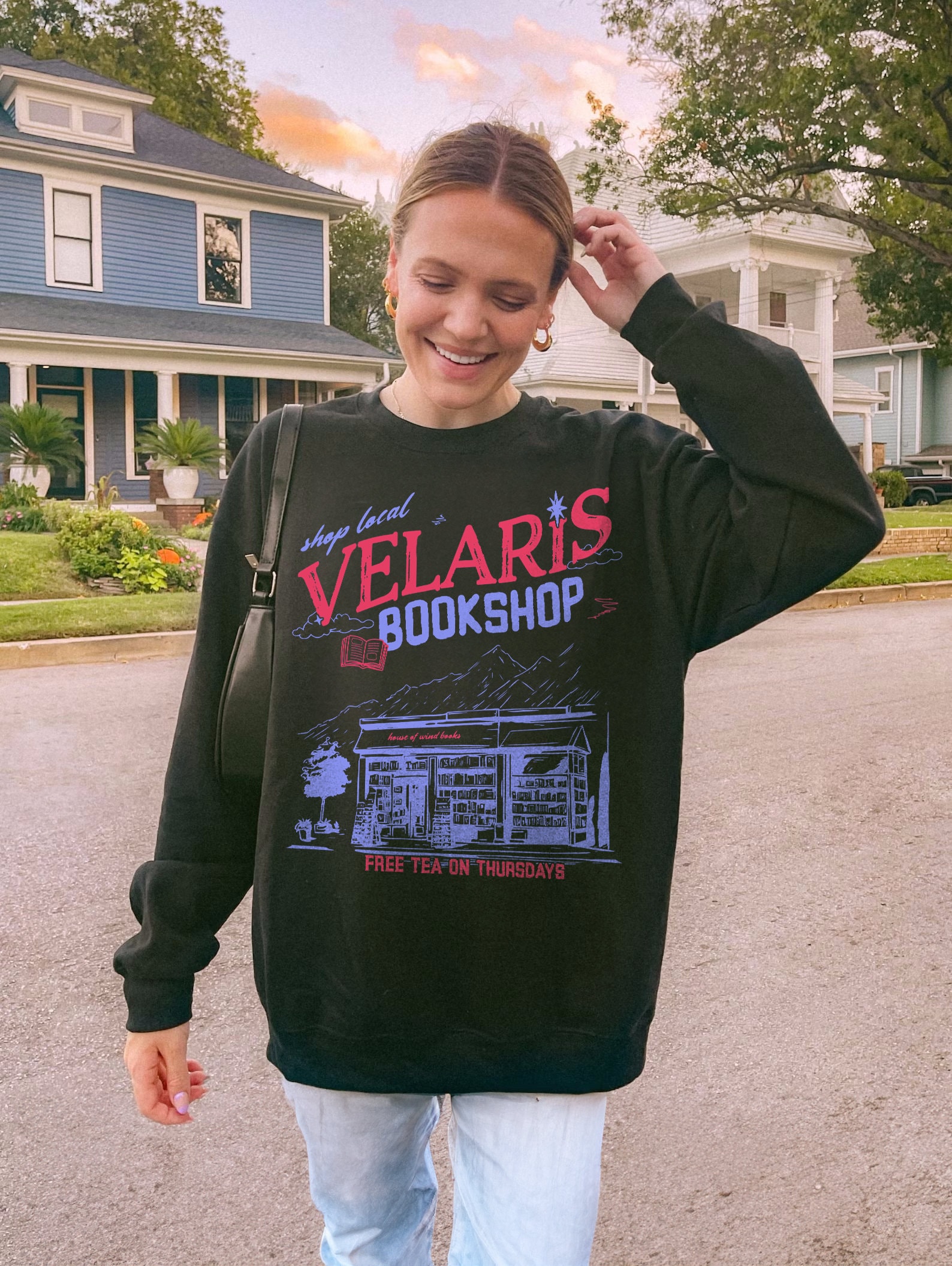 Velaris Book Shop ACOTAR Night Court SJM Bookish TOG Crescent City Fan Sweatshirt image 3