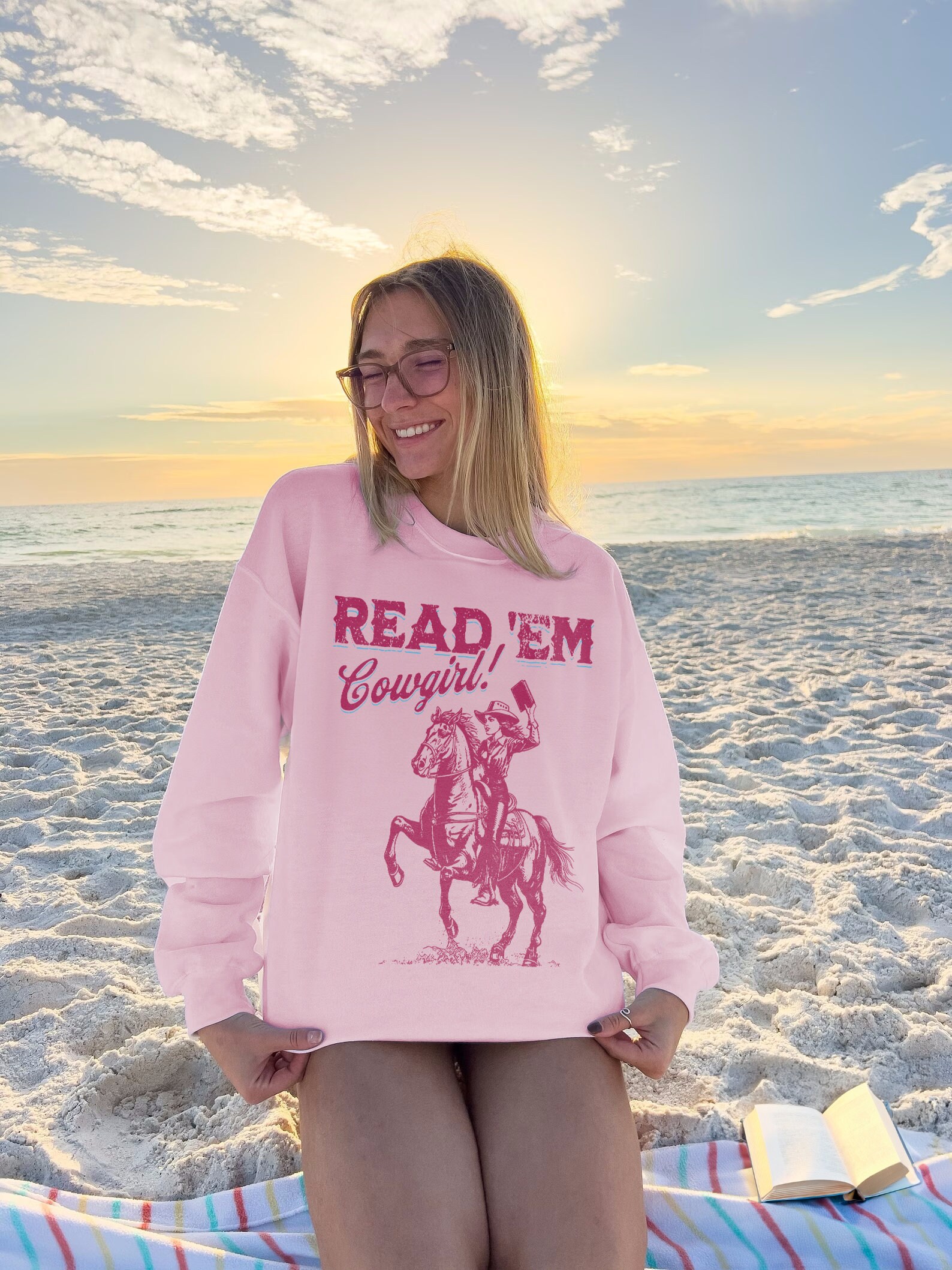 Bookish Cowgirl Romance Reader Club Western Lover Her Country Girl Swearshirt image 4