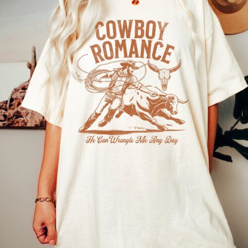 Cowboy Romance He Can Wrangle Me Every Day Bookish Reader Smut Funny Western Shirt image 0