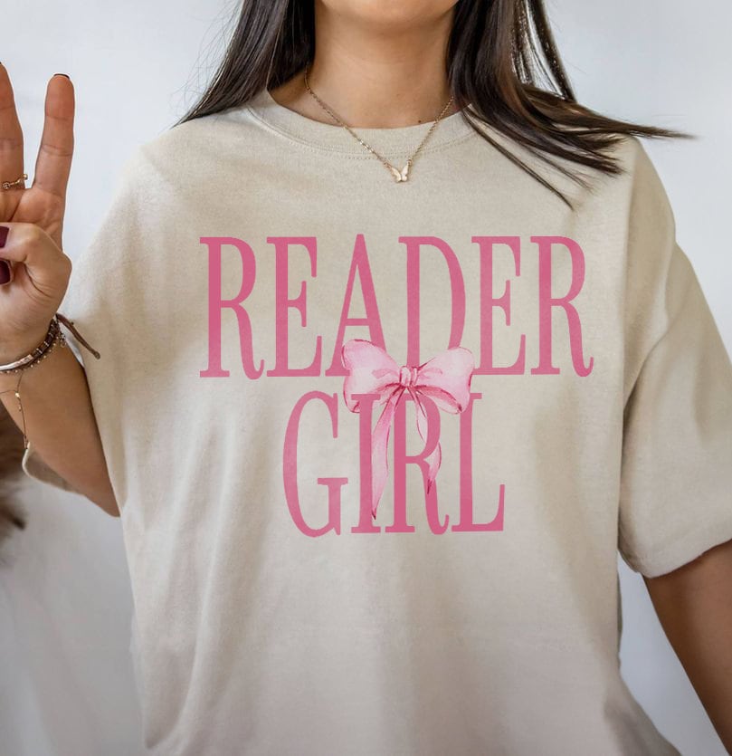 Coquette Reader Girl Romance Book Club Lover Shirt Dainty Bow Ribbon Shirt image 1