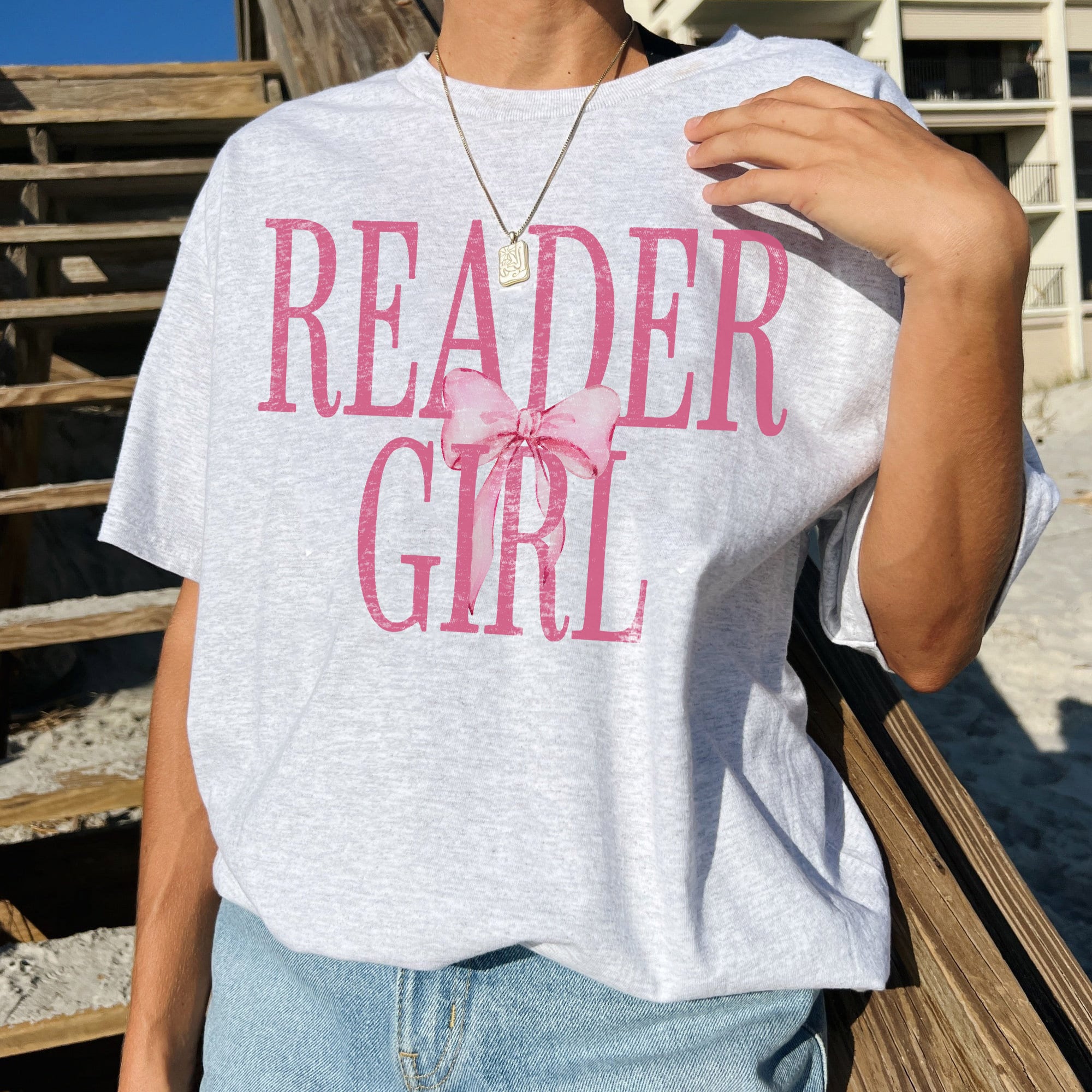 Coquette Reader Girl Romance Book Club Lover Shirt Dainty Bow Ribbon Shirt image 2