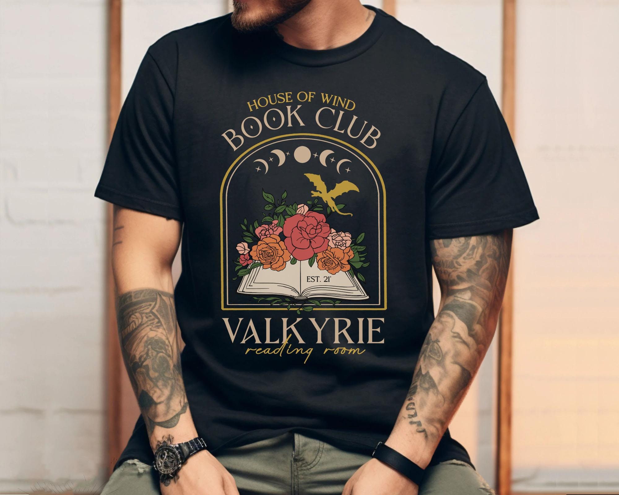 Retro House Of Wind Book Club Valkyrie Reading Room Acotar Velaris Book Lover Shirt image 4