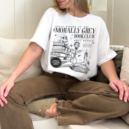 Vintage Morally Grey Book Club Dark Romance Spooky Season Lover Reader Shirt image 0