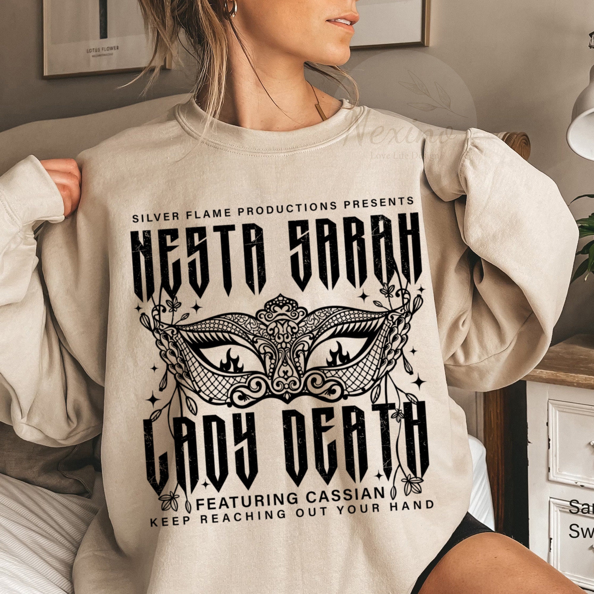 ACOTAR Nesta SJM Rhysand Velaris Cassian Book Lady Death Shirt image 2