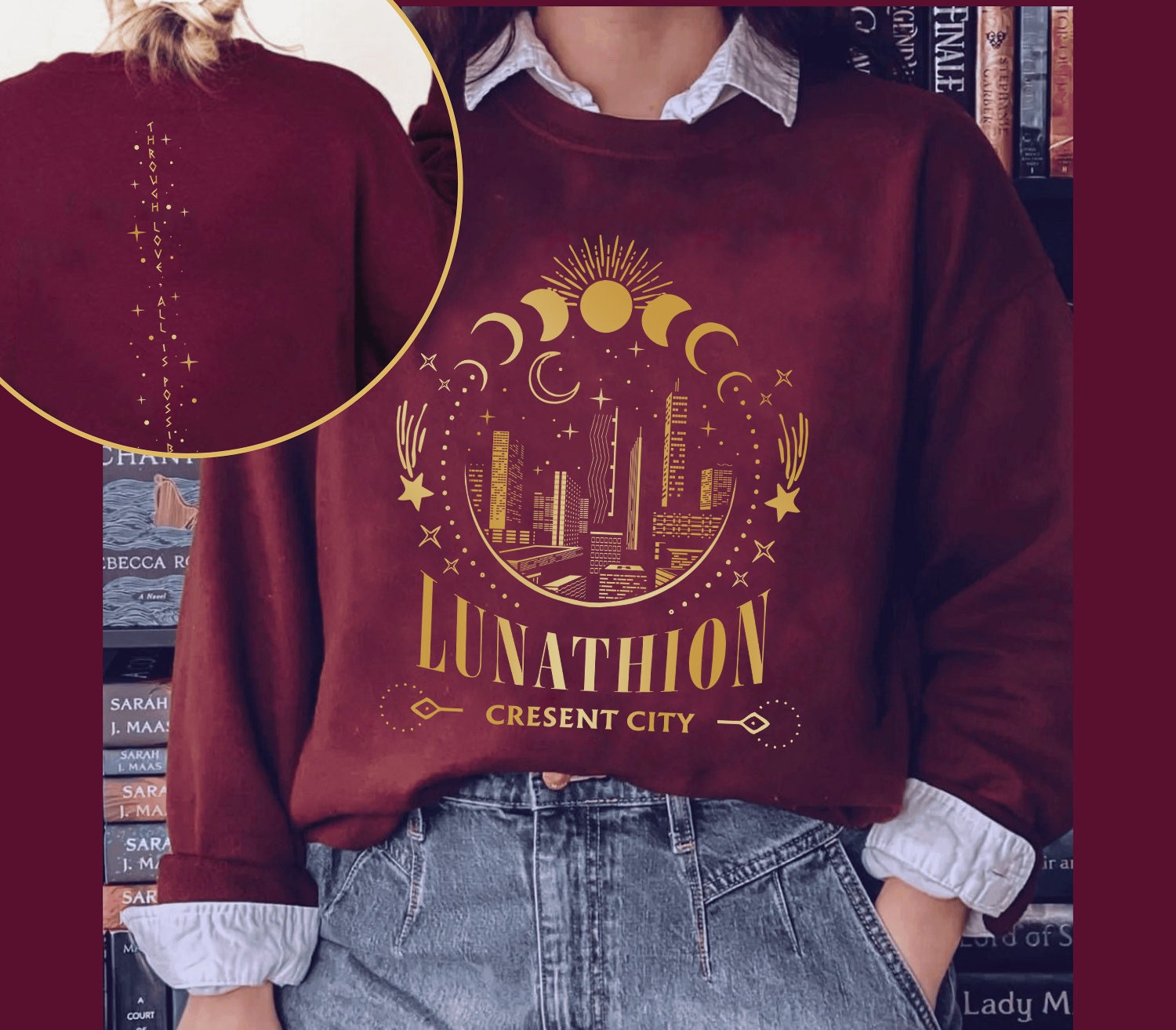 Lunathion Crescent City Fan Bookish SJM Sweatshirt image 2