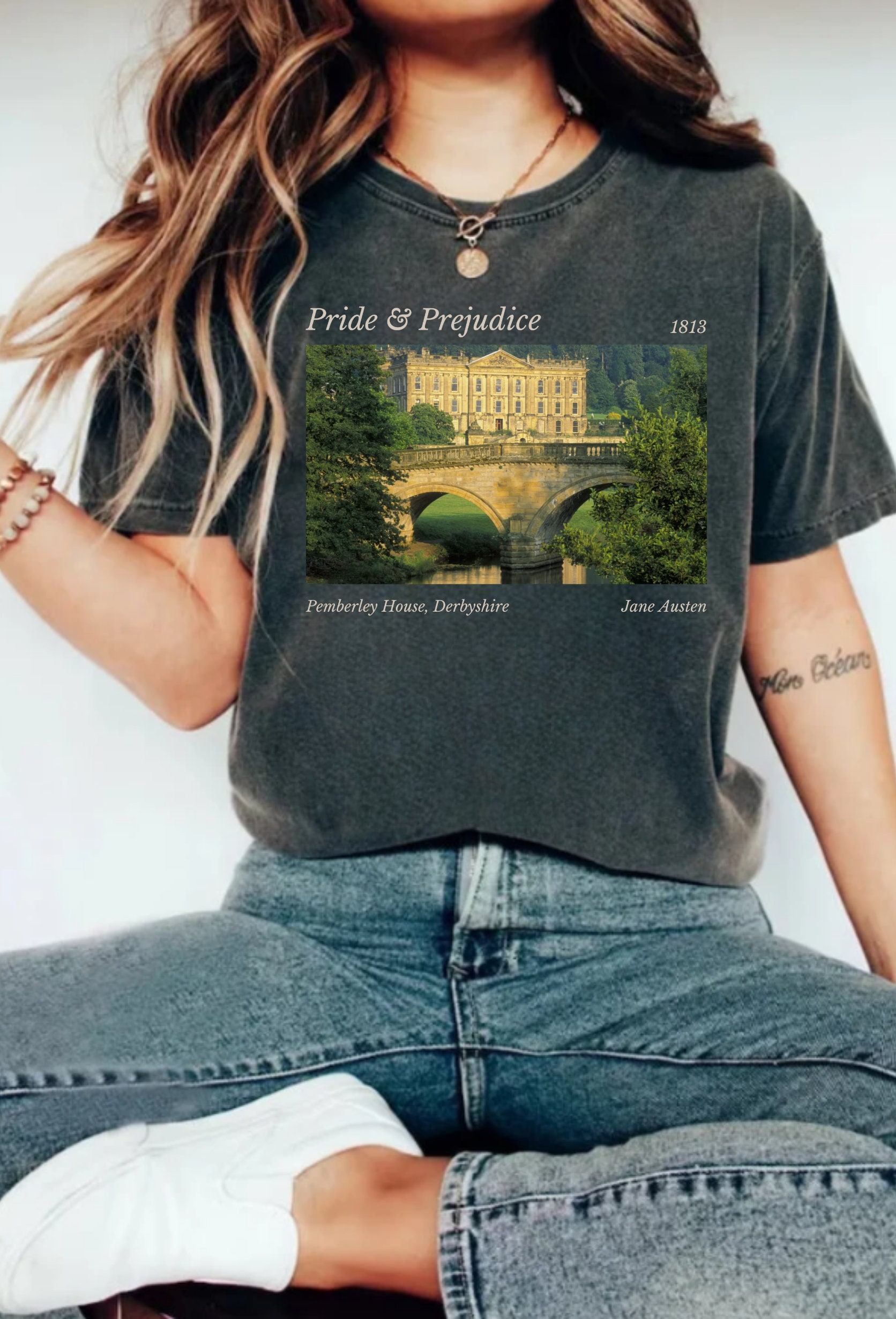 Pride And Prejudice Pemberley House Mr.Darcy Elizabeth Bennet Jane Austen Book Lover Shirt image 3