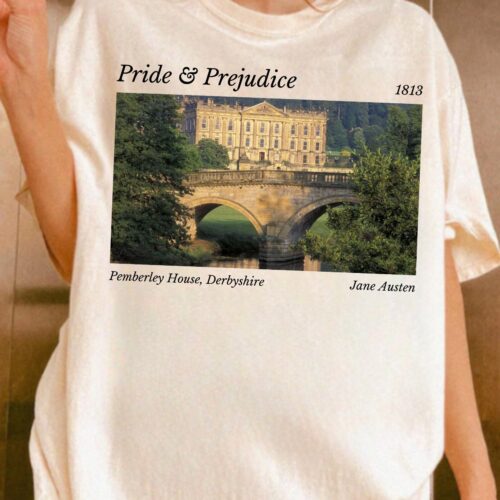 Pride And Prejudice Pemberley House Mr.Darcy Elizabeth Bennet Jane Austen Book Lover Shirt image 0