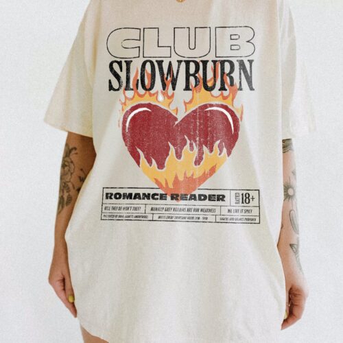 Slow Burn Book Club Romance Girlie Morally Grey Lover Reader Shirt image 0