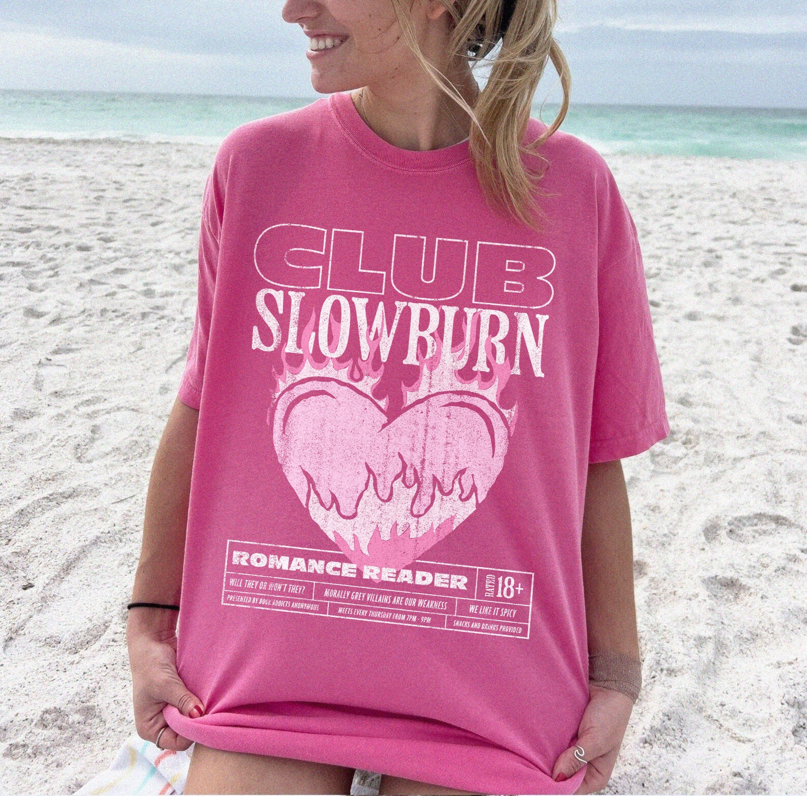 Slow Burn Book Club Romance Girlie Morally Grey Lover Reader Shirt image 2