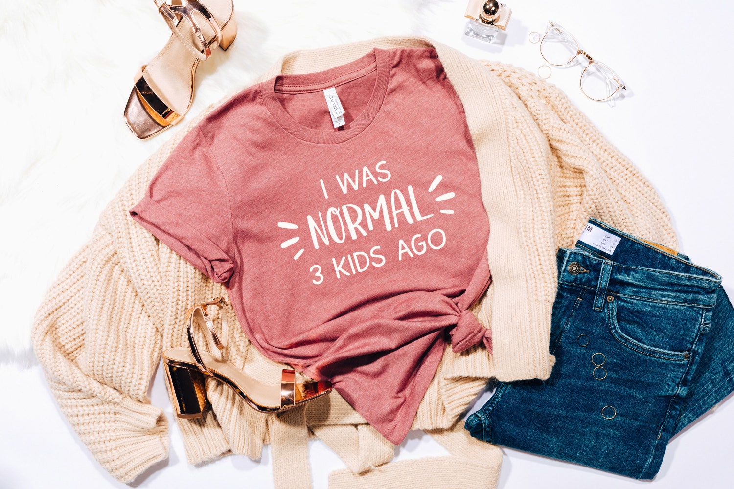 I Was Normal 3 Kids Ago Shirt Funny Mother's Day Gift Mom of 3 Birthday Tee image 3