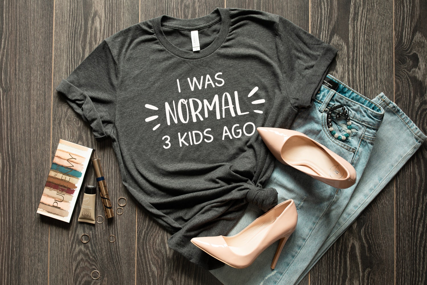 I Was Normal 3 Kids Ago Shirt Funny Mother's Day Gift Mom of 3 Birthday Tee image 1