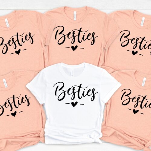 Personalized Besties T-Shirt Best Friend Gift Long Distance Friendship Shirt image 0