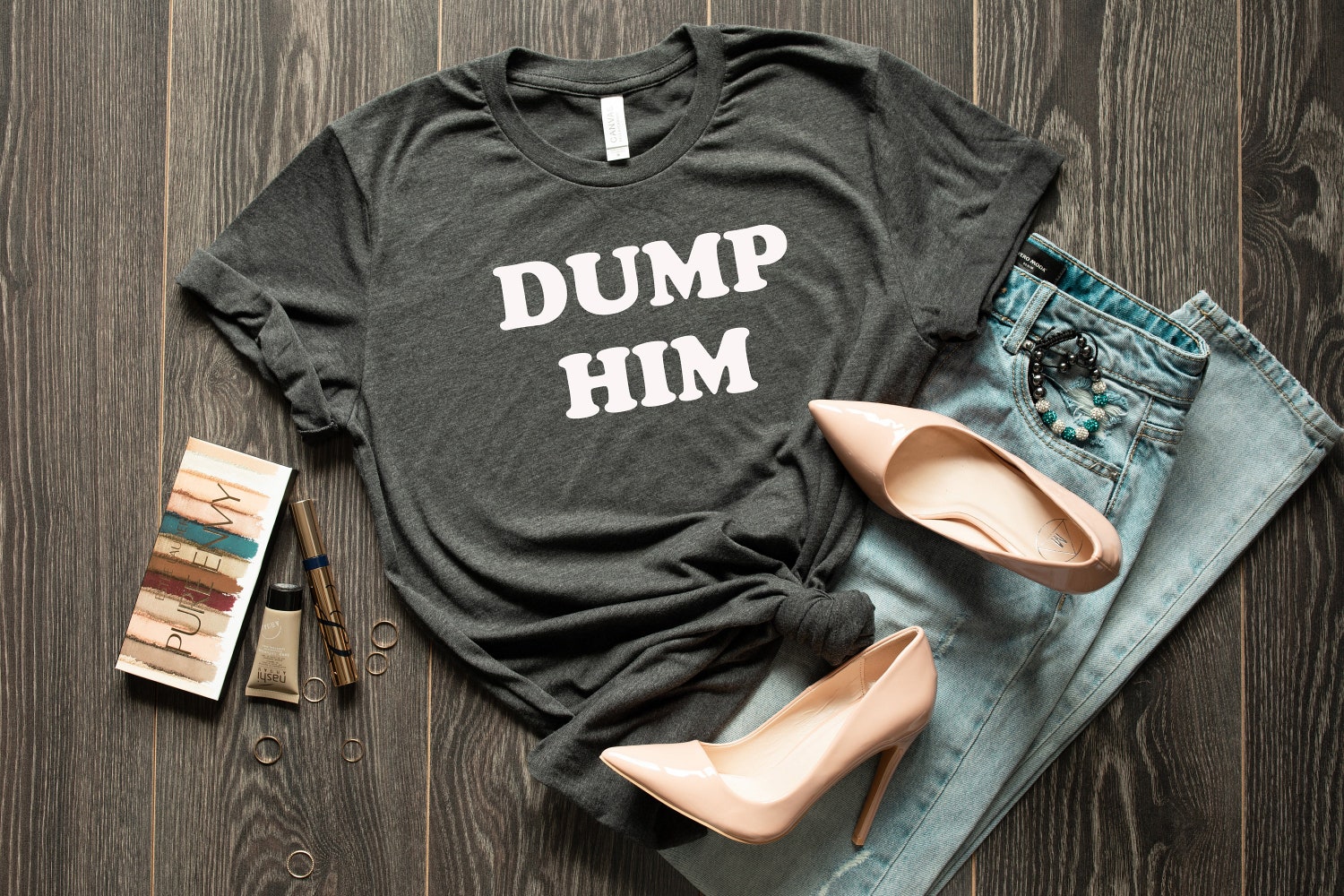 Britney Meme Inspired Funny Women's T-Shirt Dump Him Babydoll Tee Retro 90s Couture Style image 3