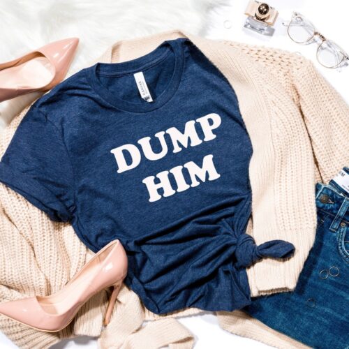 Britney Meme Inspired Funny Women's T-Shirt Dump Him Babydoll Tee Retro 90s Couture Style image 0