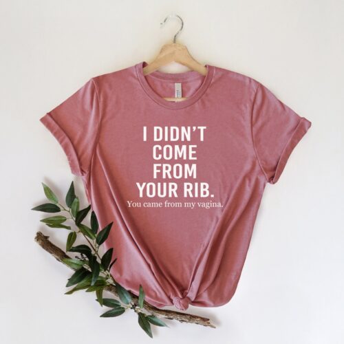 I Didn't Come From Your Rib Shirt Feminist Gift Girl Power Feminism Women's T-Shirt image 0