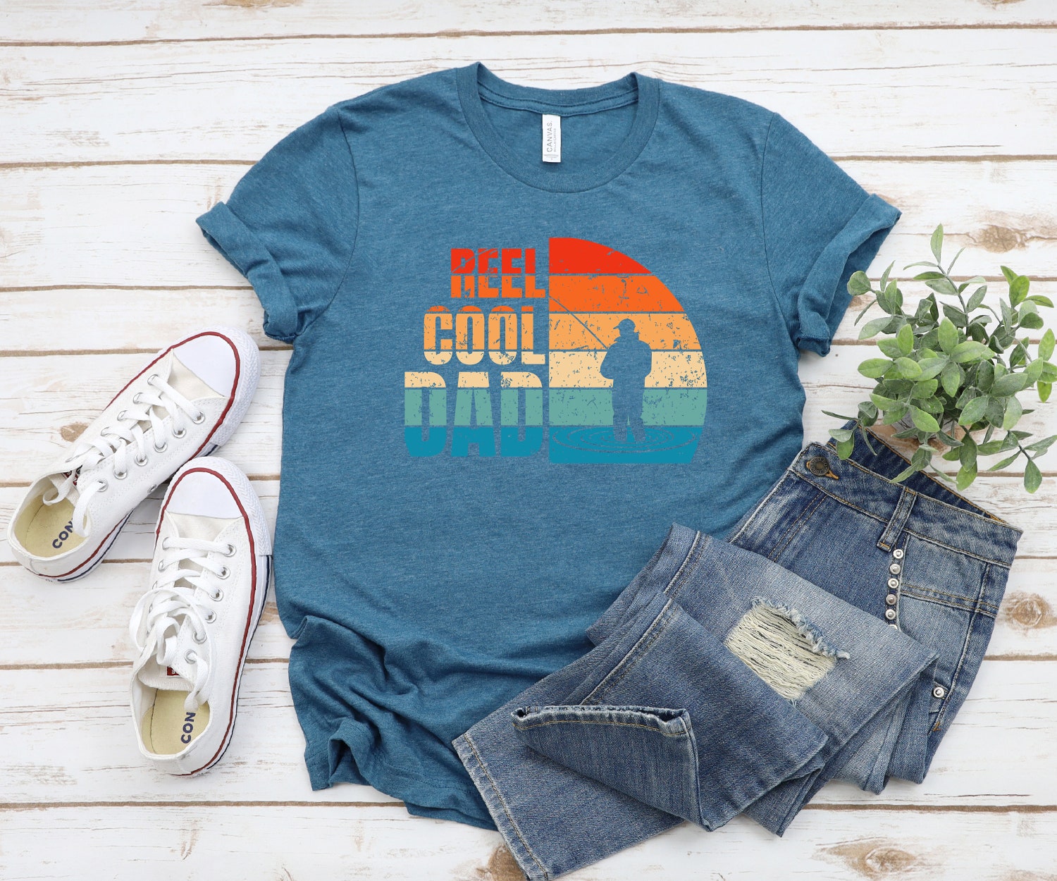 Reel Cool Dad Shirt Cute Catch Dad's Gift Husband Fishing Shirt Gifts for Him image 3