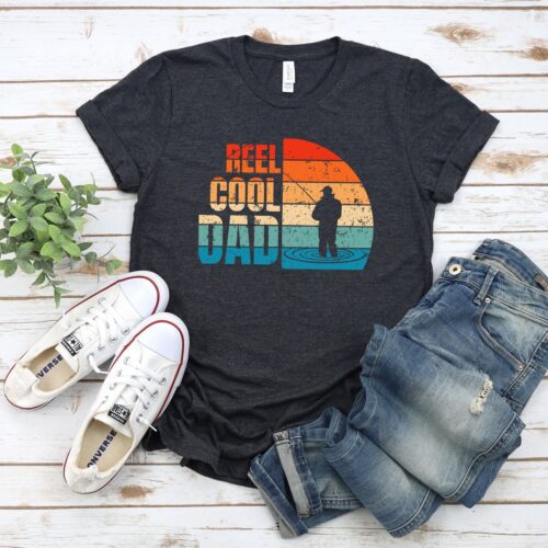 Reel Cool Dad Shirt Cute Catch Dad's Gift Husband Fishing Shirt Gifts for Him image 0