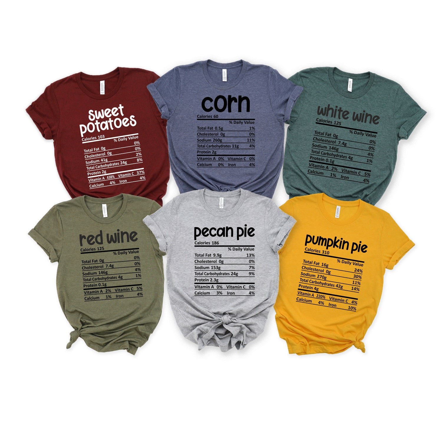 Thanksgiving Nutrition Facts Shirt Autumn Pumpkin Shirt Thanksgiving Day T-Shirt image 1