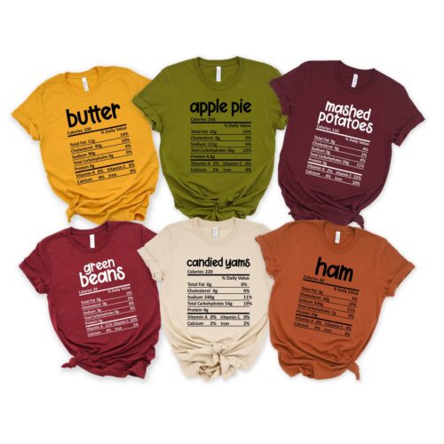 Thanksgiving Nutrition Facts Shirt Autumn Pumpkin Shirt Thanksgiving Day T-Shirt image 0