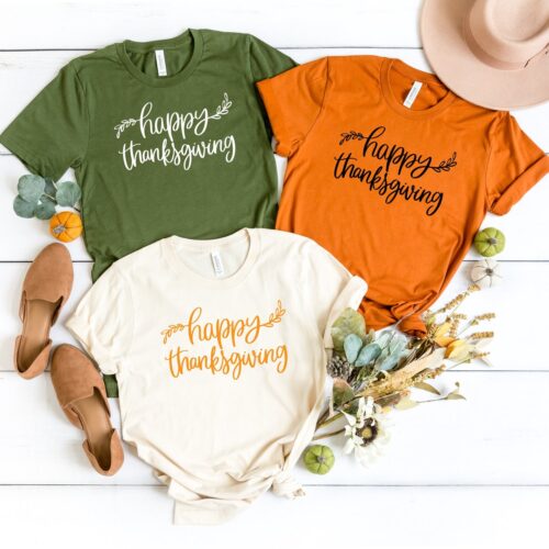 Happy Thanksgiving Shirt Cute Fall Autumn Shirt Funny Pumpkin Day T-Shirt for Thanksgiving Day image 0