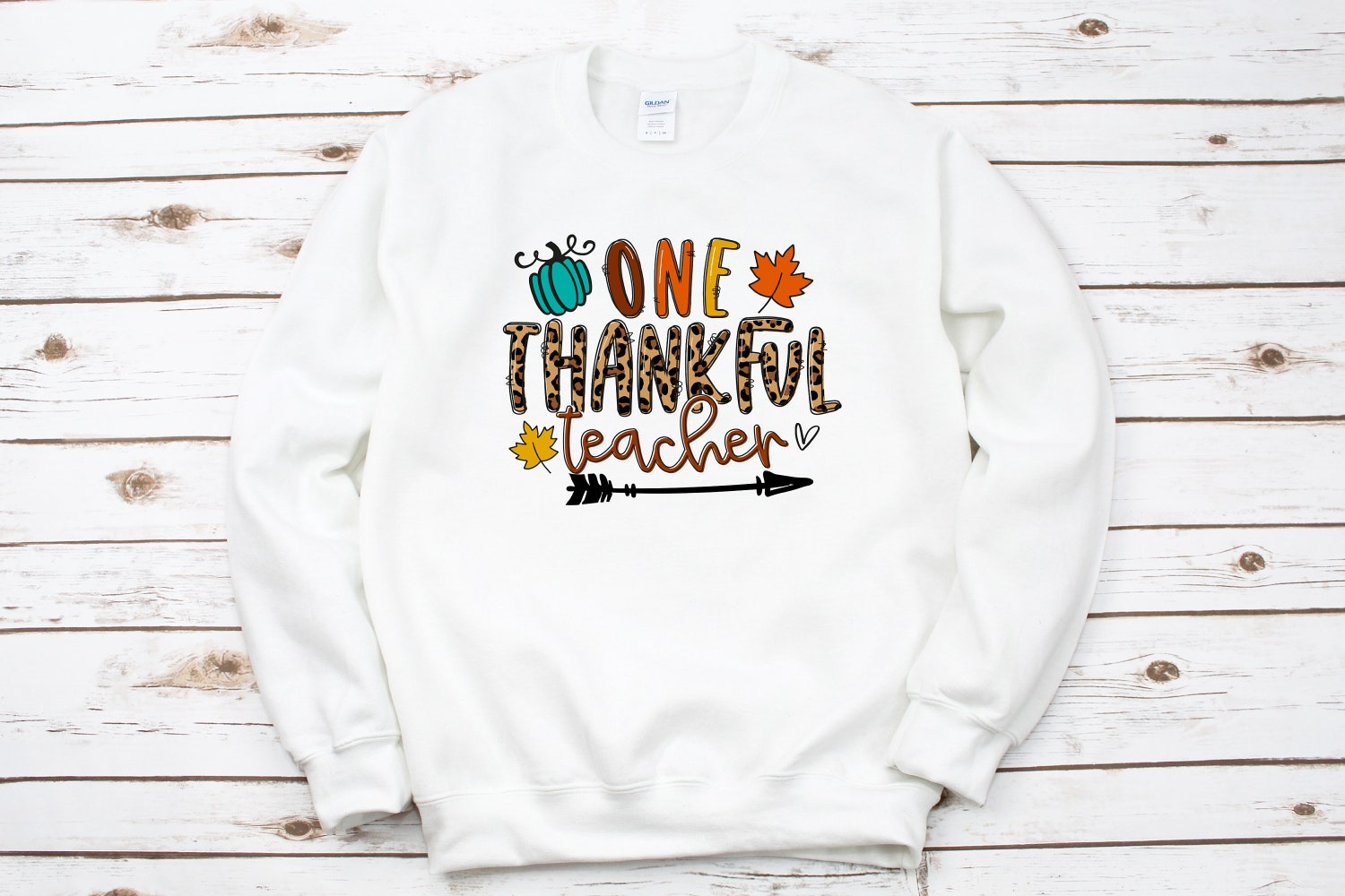 One Thankful Teacher Thanksgiving Fall Shirt Autumn Teacher Team Tee Fall Season Shirt image 3