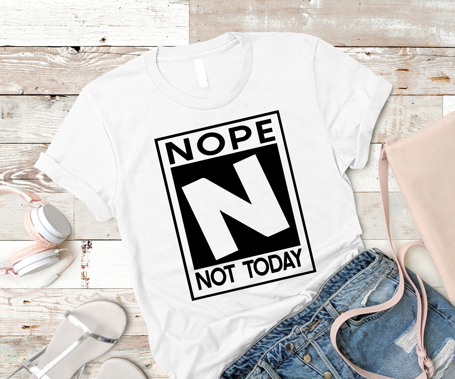 Nope N Not Today Sarcastic Funny Shirt Funny Gifts Kindness Mom Shirt Humorous Tees image 2