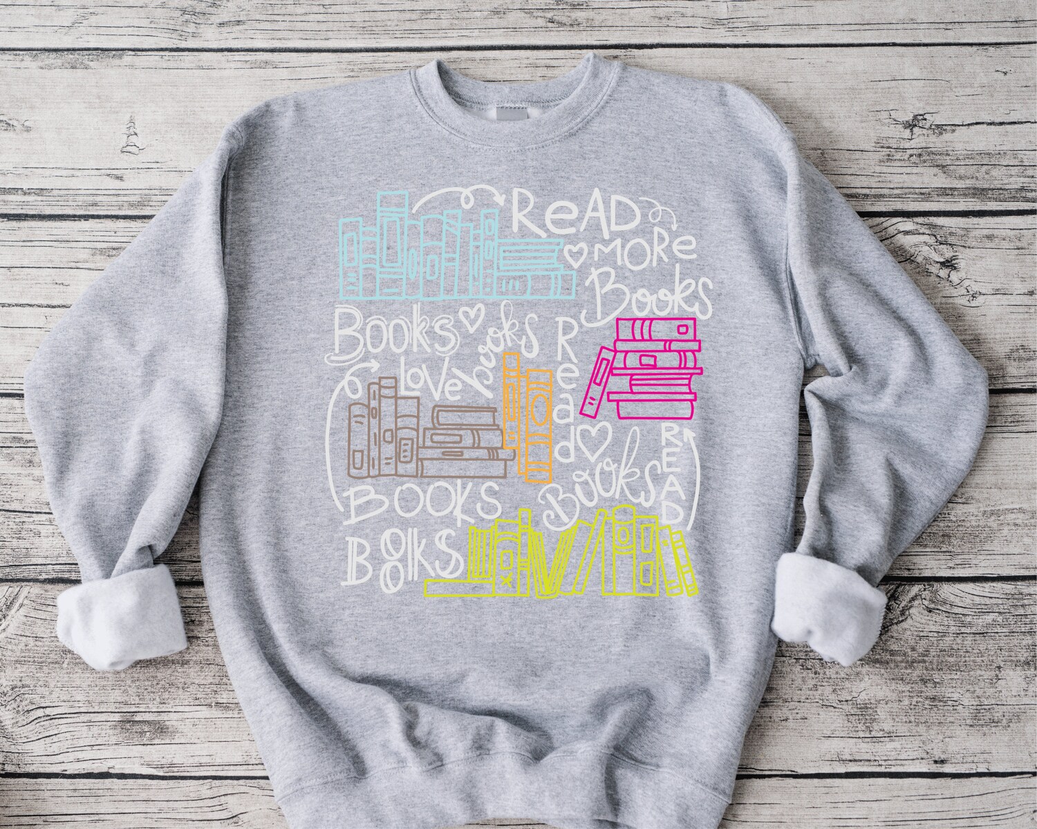 Read More Books Sweatshirt for Book Lovers Cozy Reader Crewneck Bookish Gift Reading Apparel image 2