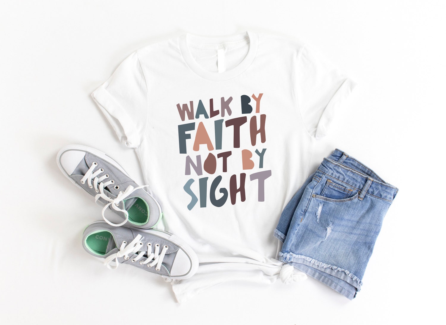 Walk By Faith Not By Sight Christian Shirt Aesthetic Faith T-Shirt Gift for Friends image 2