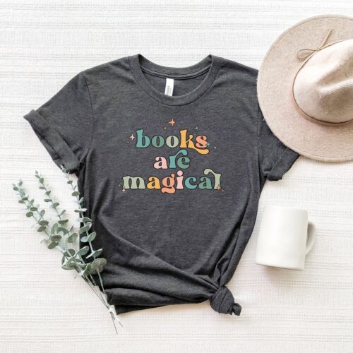 Books Are Magical Reading Shirt Librarian Gift Teacher Appreciation Book Lover Women's Tee image 0