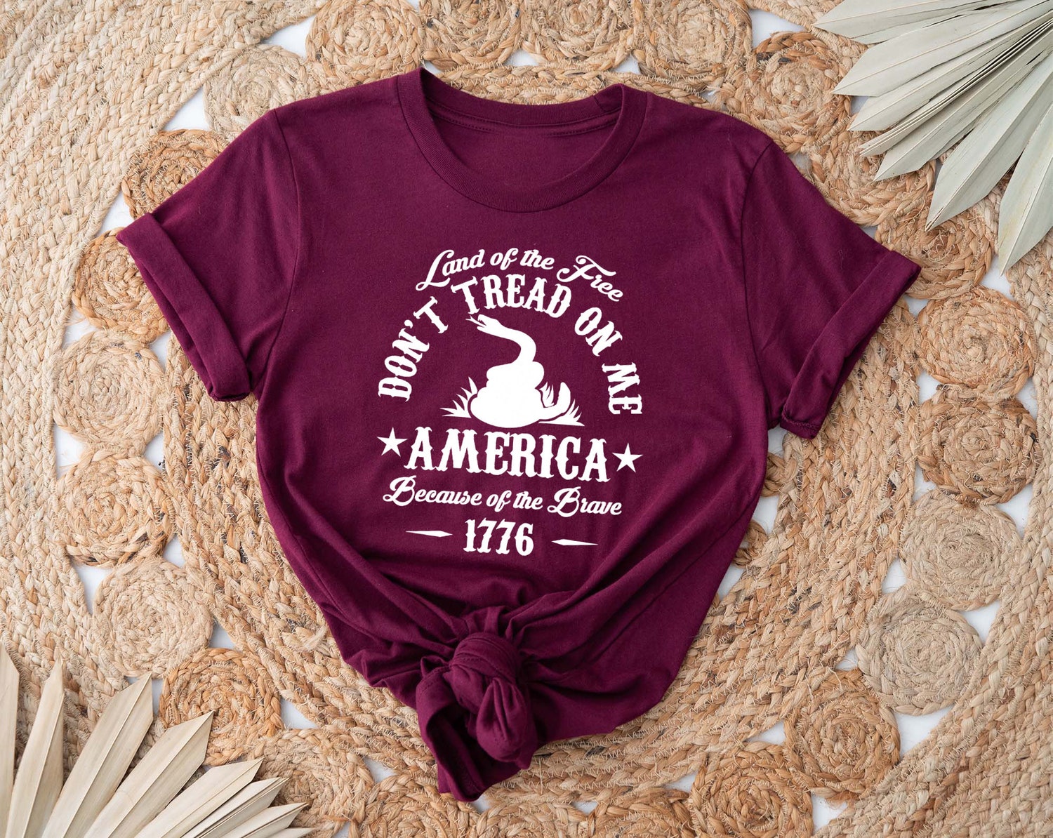 Land of the Free 4th of July Shirt America 1776 Shirt USA Flag Patriotic T-Shirt image 1